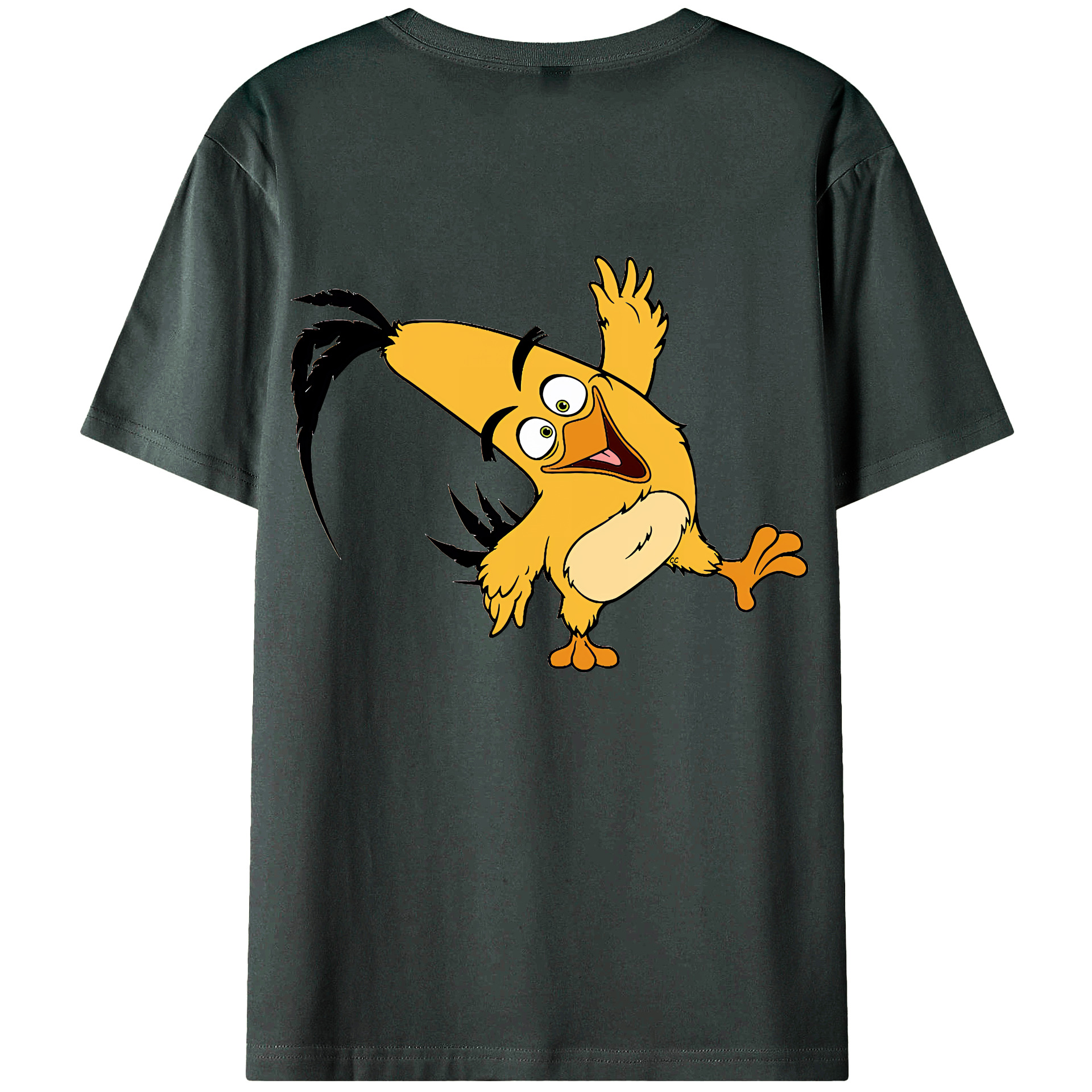 （画像用） Angry Birds アングリーバード 綿100％ メンズ半袖Tシャツ（バックプリント） 通気性